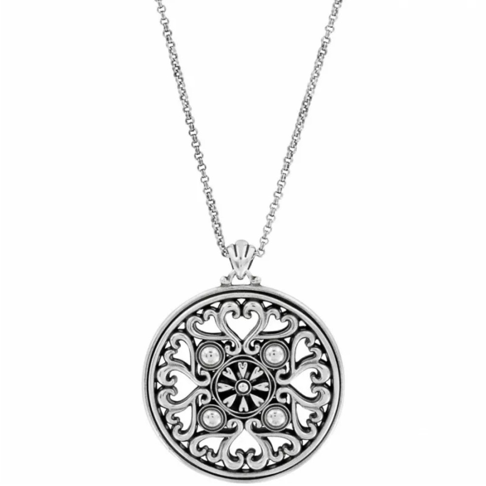 Brighton Emma Pearl and crystal silver reversible necklace